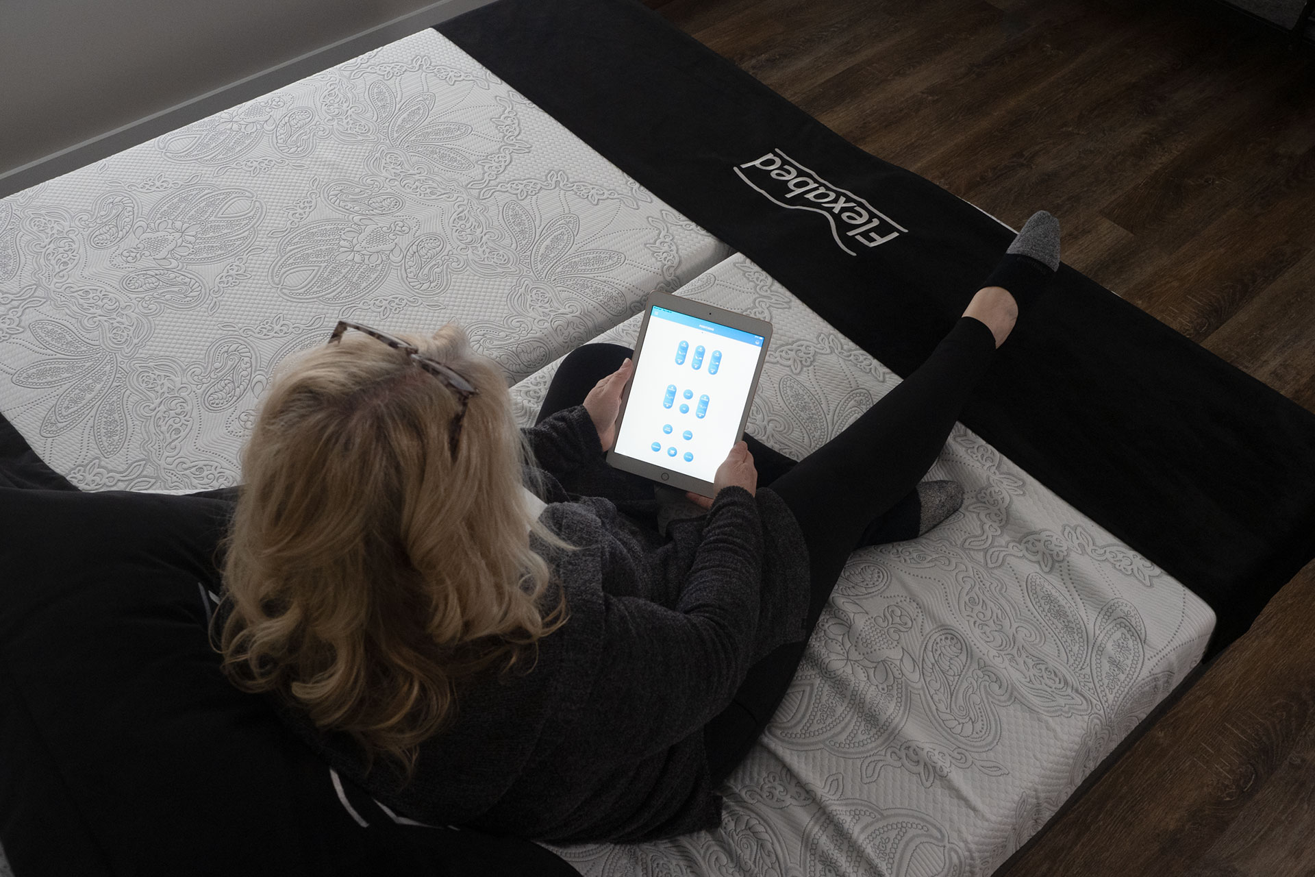 Flex-A-Bed Hi-Low SL 3-motor fully electric high-low hospital bed in split king for the home