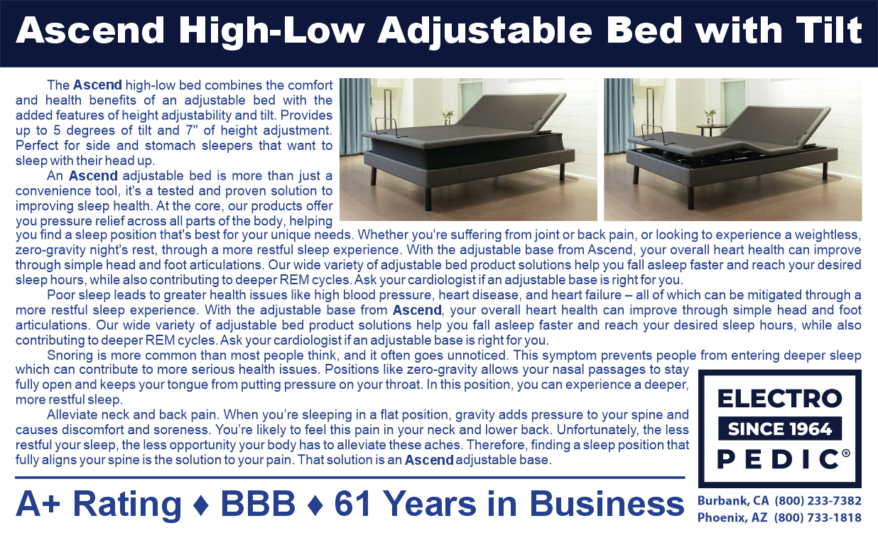 The Ascend High-Low 3-Motor Fully Electric Organic Adjustable Bed replacement mattress