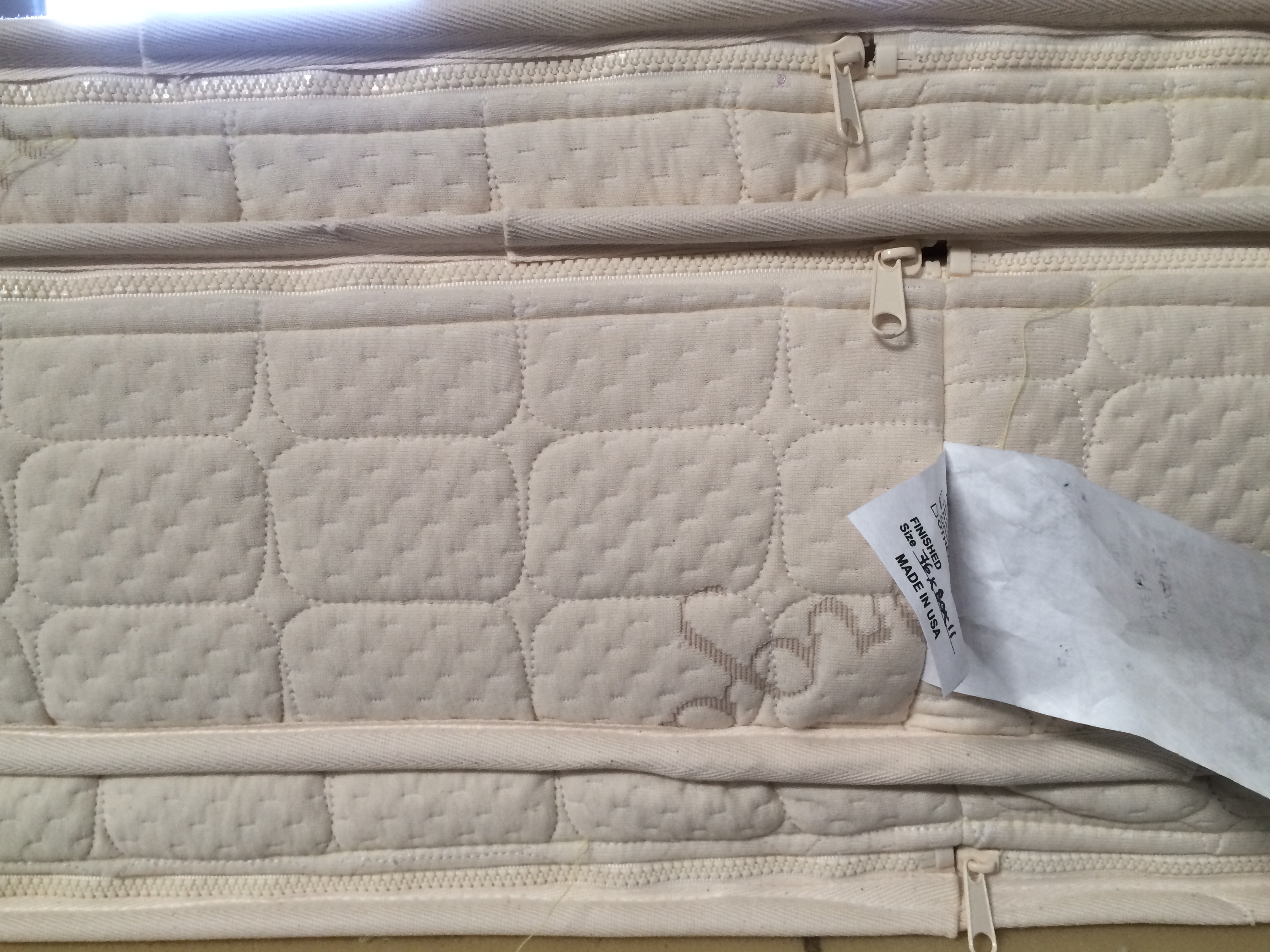 Reversible latex mattress with zipper cover and handles